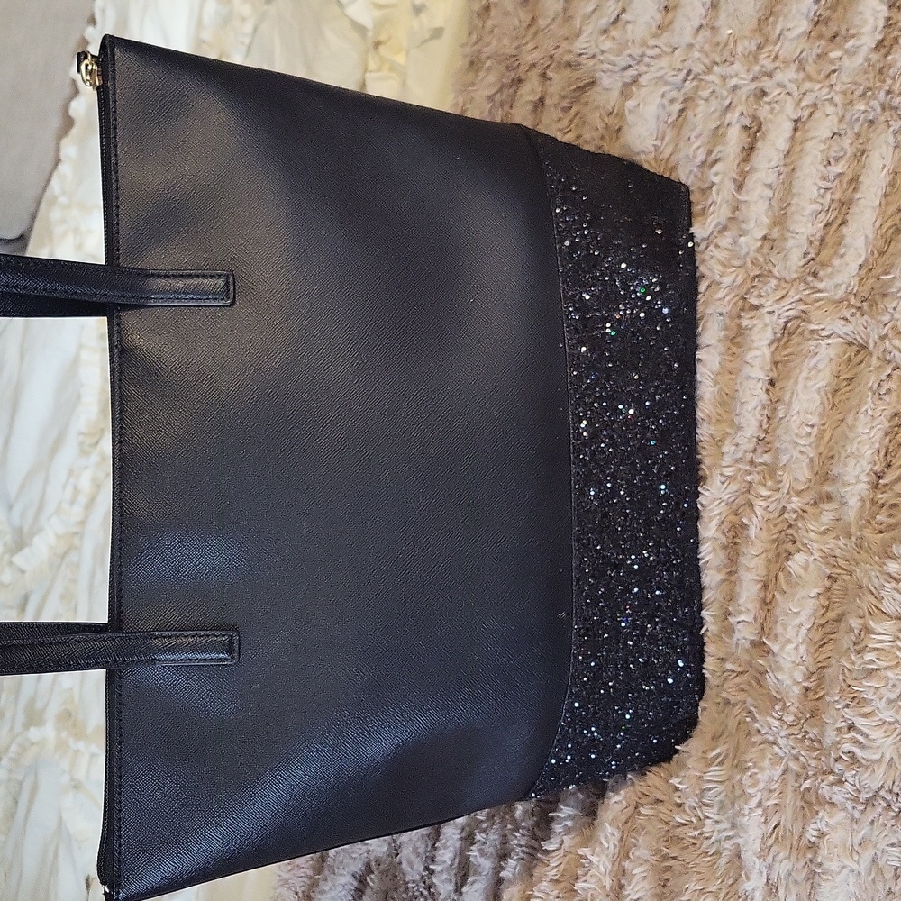 Chic♠️ Kate Spade New York Black Glitter GRETA Tote Bag & Wallet Set - Picture 5 of 12